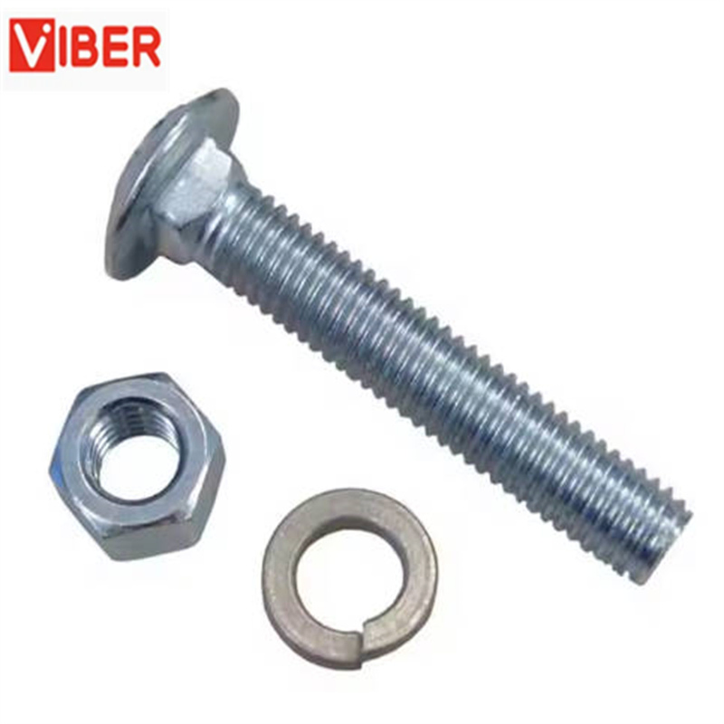 M12 / 12mm Coach Bolts Cup Square Carriage Bolt Screws with Hexagon Nuts Zinc