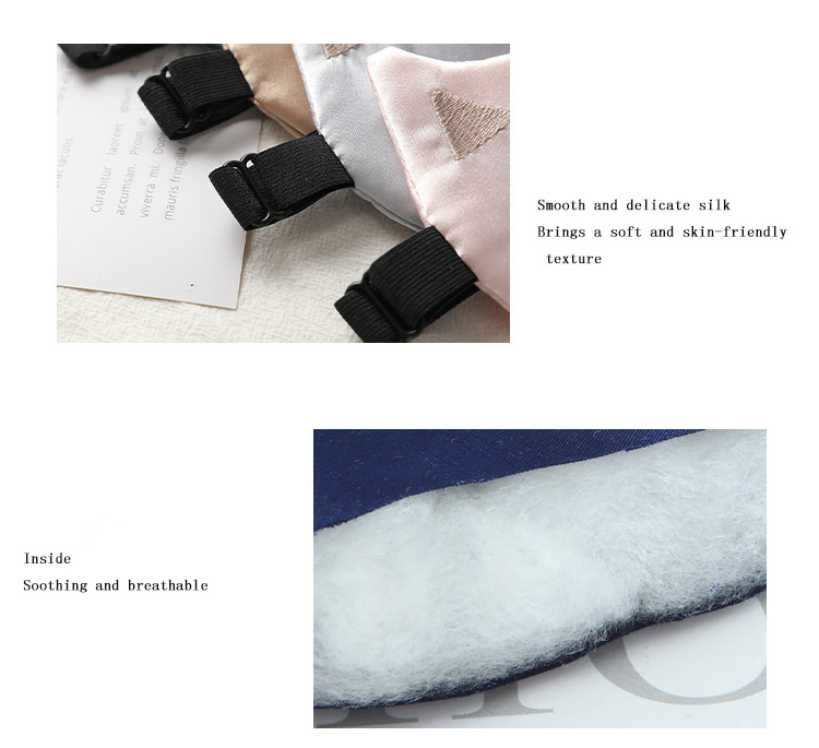 Wholesale 100% Silk Fabric Mulberry Silk Eye Mask for Travel Relax Luxury Sleep Eyemask