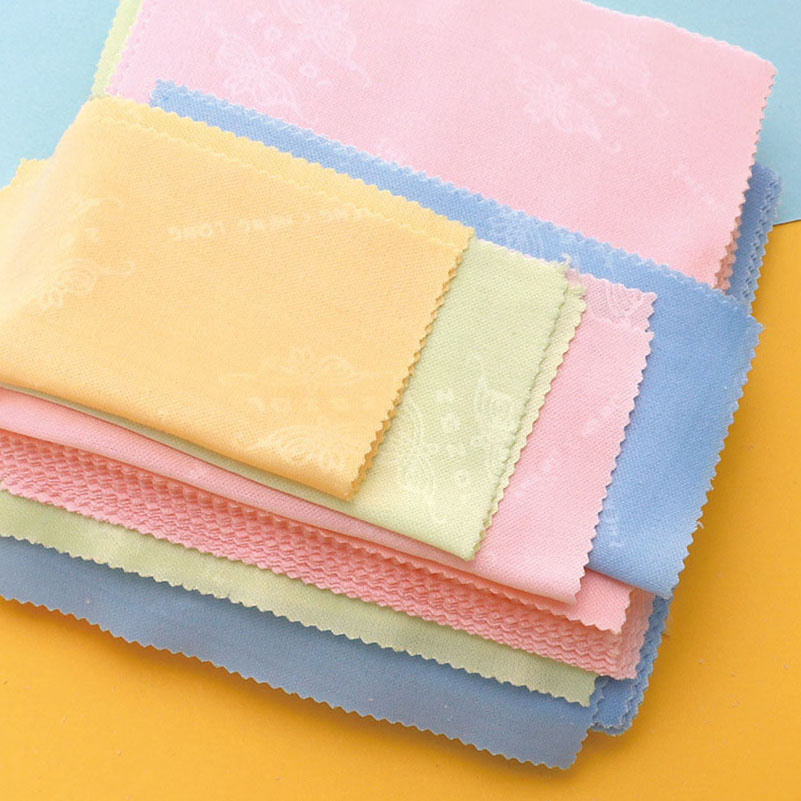 100PCS Multi-Color Microfiber Embossed Glasses Cloth