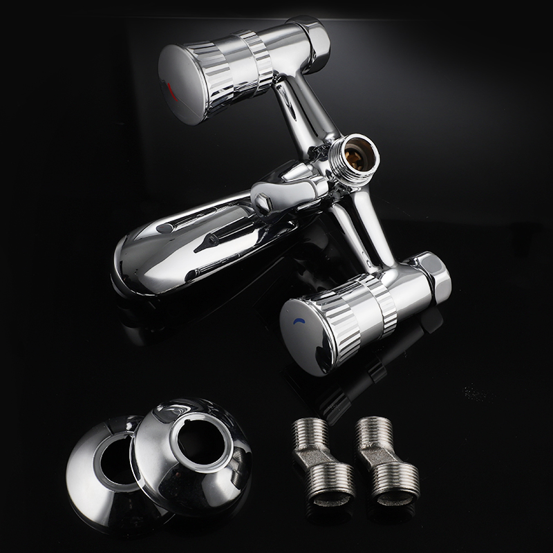 Смеситель для ванны с двумя ручками, хром