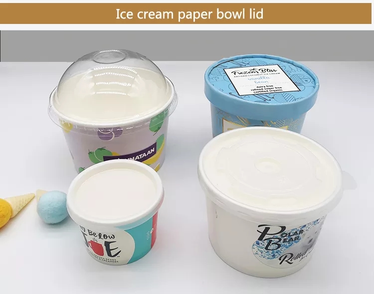 3oz 4oz 6oz Ice Cream Paper Cup with Lids and Spoon