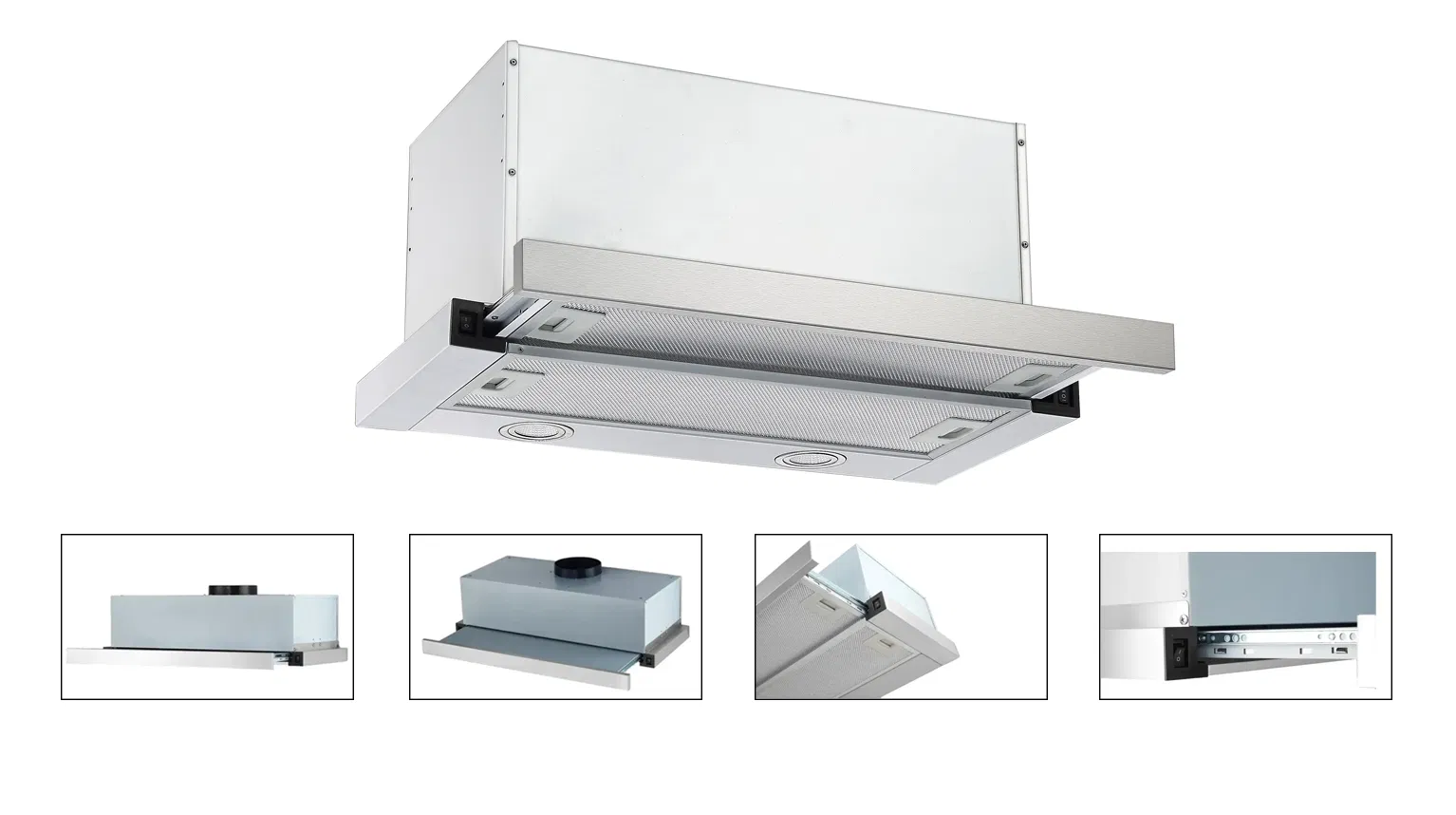 60cm Kitchen Hood Black Copper Telescopic Pull out Built in Black Range Hood