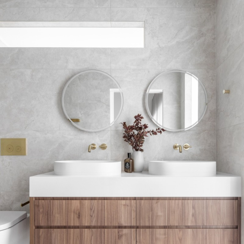 Metal Black Brushed Frame Bathroom Rectangular Mirror