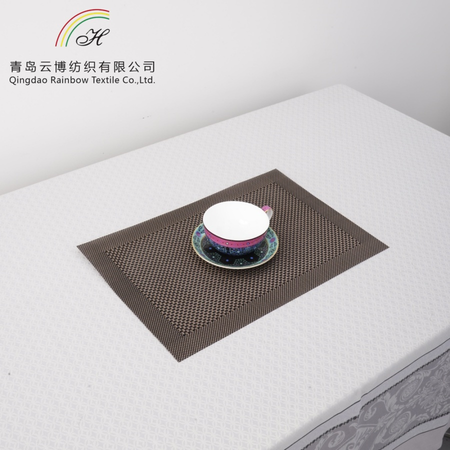Wholesale Table Decor Rectangle Placemat Soft Polyester Waterproof PVC Place Mat