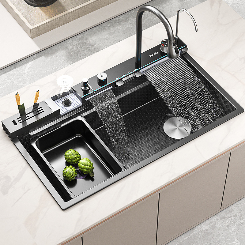 Multifunctional Double - Bowl Granite Commercial Kitchen Sink