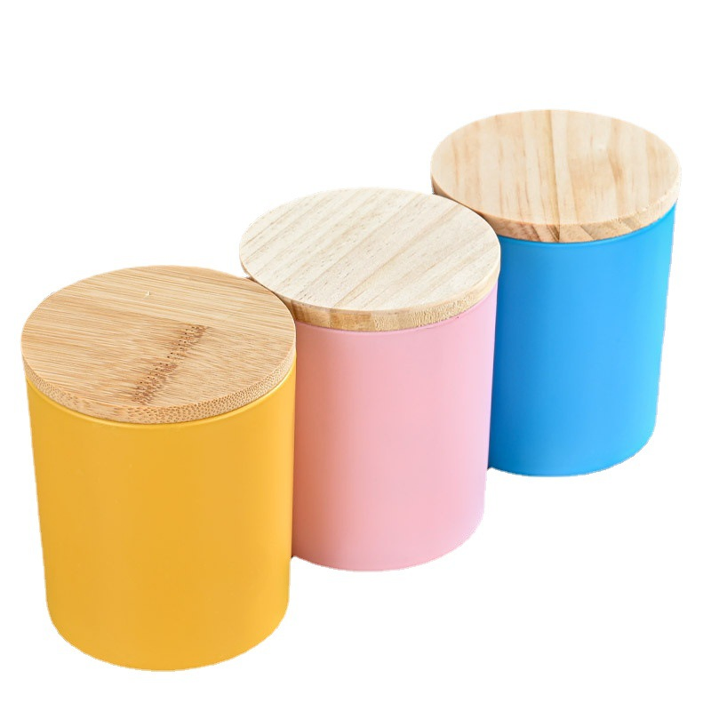 Стеклянные баночки с деревянными крышками, набор