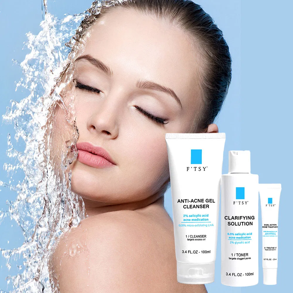 Custom Private Label Professional Acne Treatment Skincare Care Set Oil Control Men Grooming Care Kit