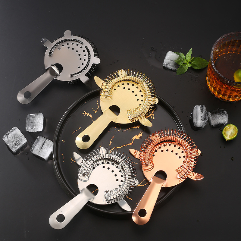 Gold Color Stainless Steel Cocktail Bar Tool Wine Strainer