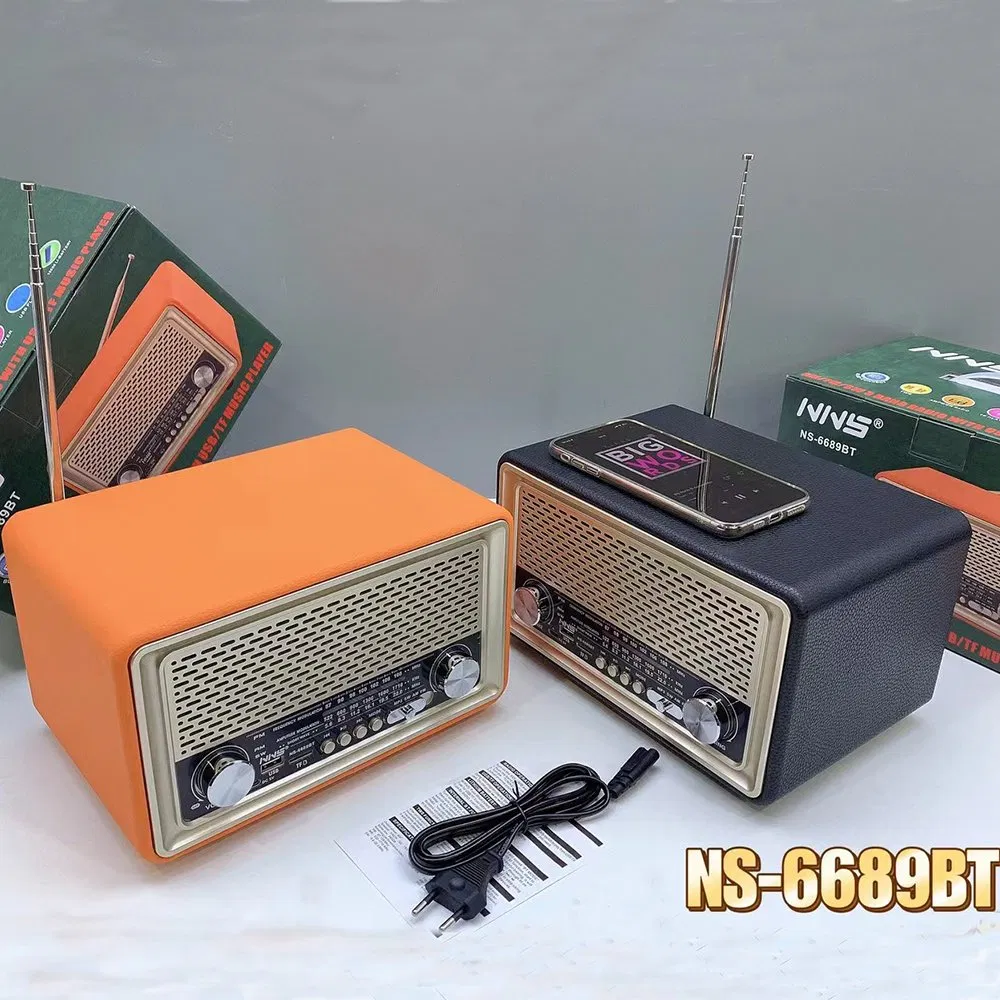 Радио-колонка NS-6689BT в деревянном корпусе с Bluetooth