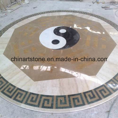 Мозаика из мрамора с водно-струйным узором для пола