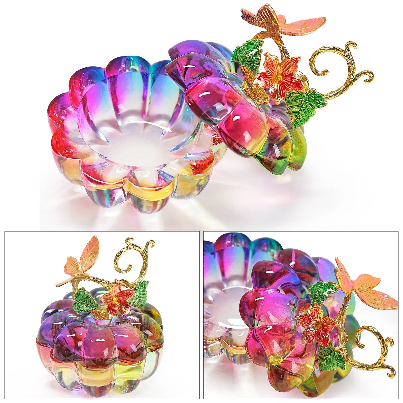 Nail Crystal Washing Cup with Lid Diamond Octagonal Glass Nail Dappen Dish