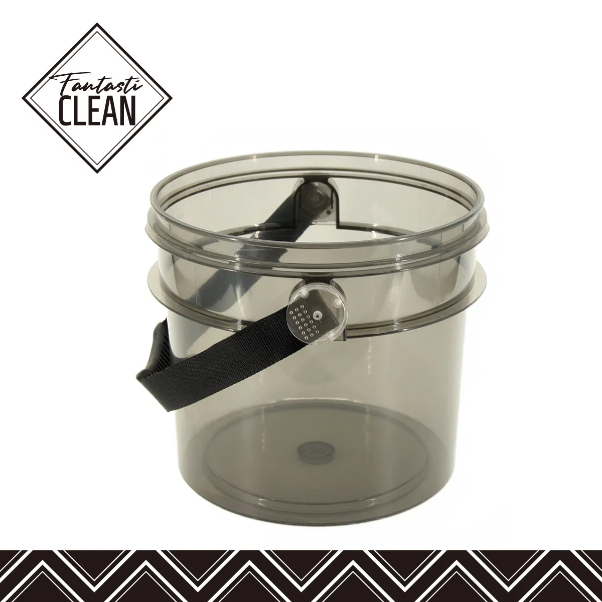 Factory Supply Custom Portable Pet Car Washing Bucket Plastic Black Transparent Bucket with Lid for Car Detailing