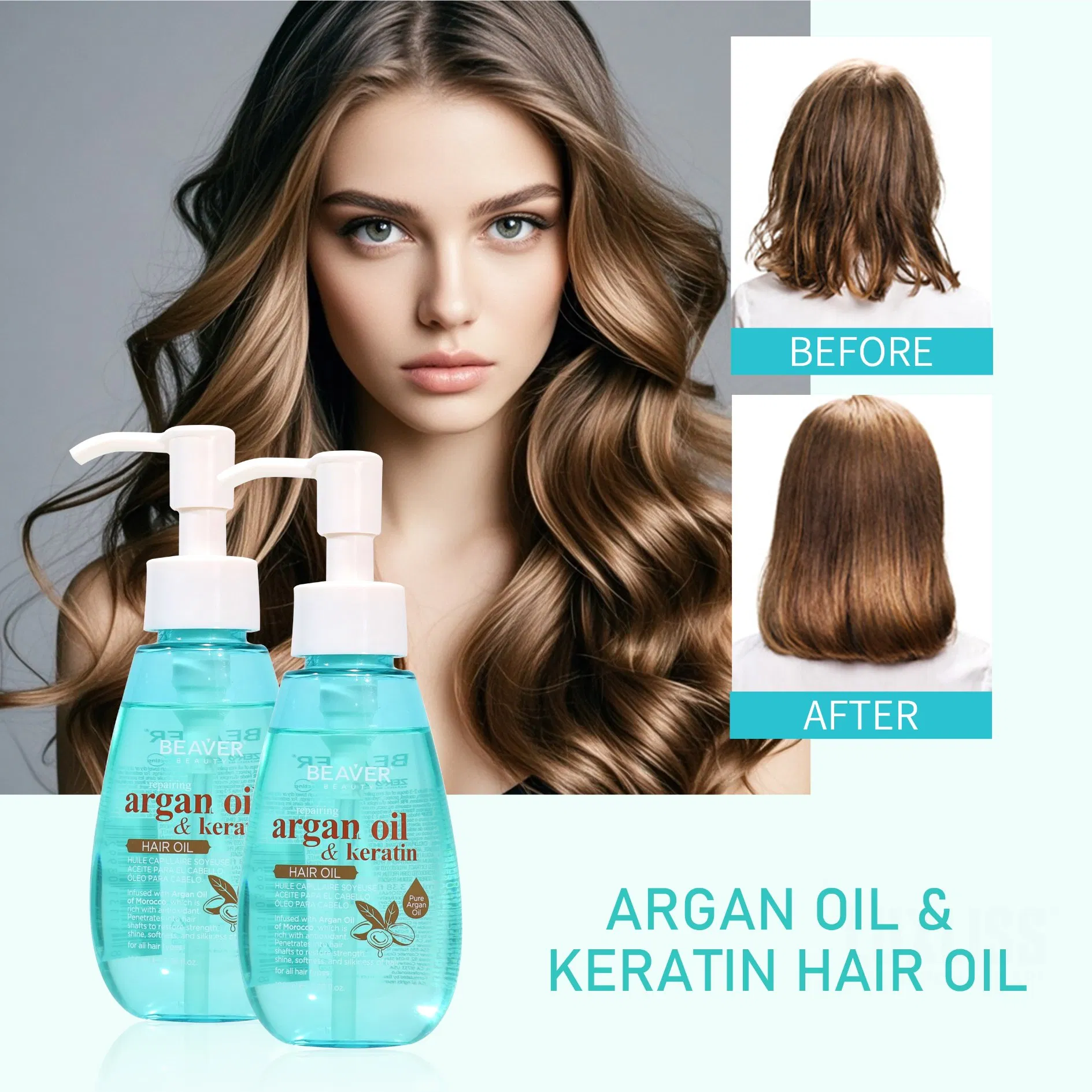 Beaver Wholesale Keratin Hair Treatment Natural Moroccan Argan Oil Best Hair Oil
