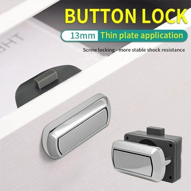 Cupboard Cabinetry Caravan Motorhome Push Button Yachat Boat Catch RV Drawer Lock