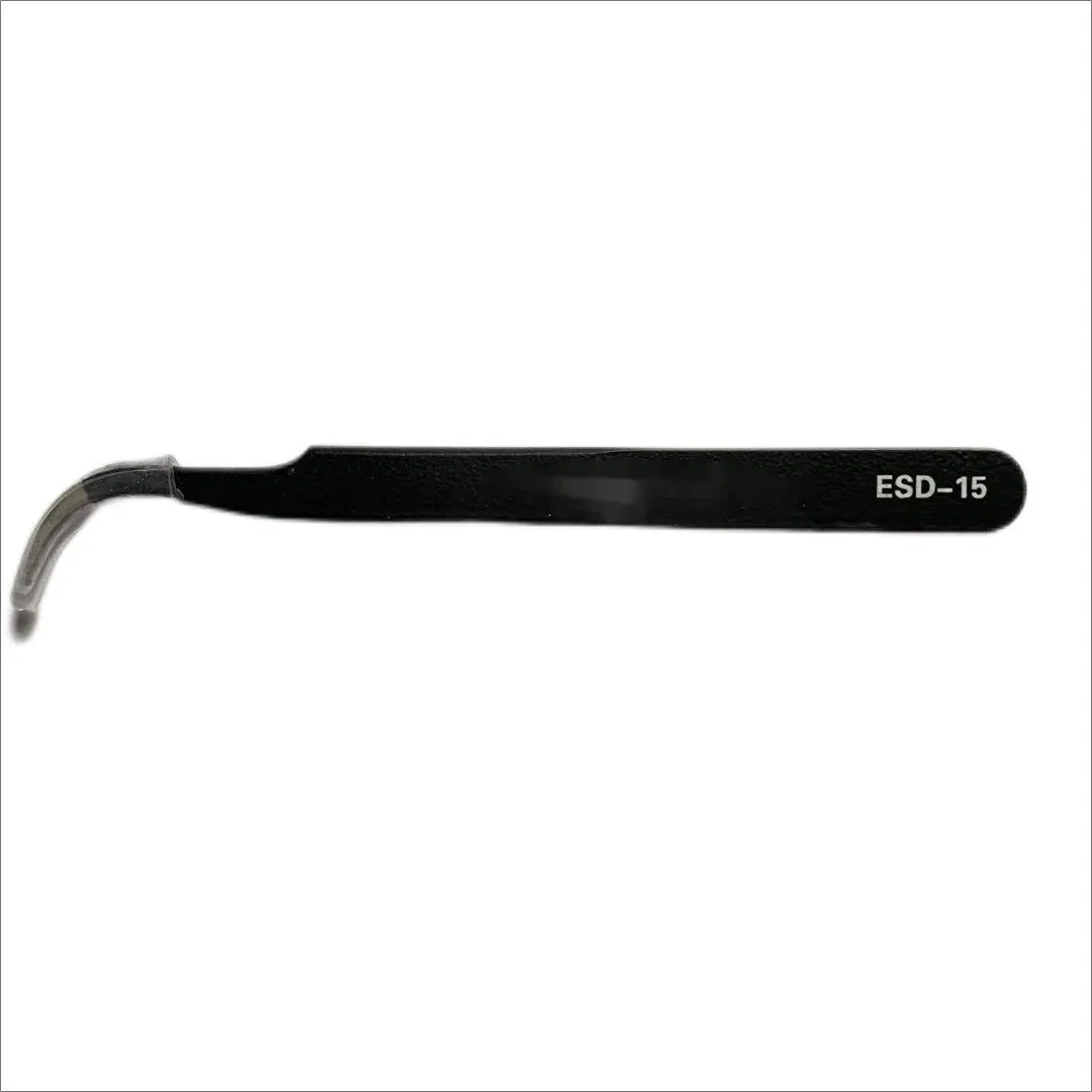 Leenol-ESD-15 Stainless Steel Black Color Antistatic ESD Tweezer