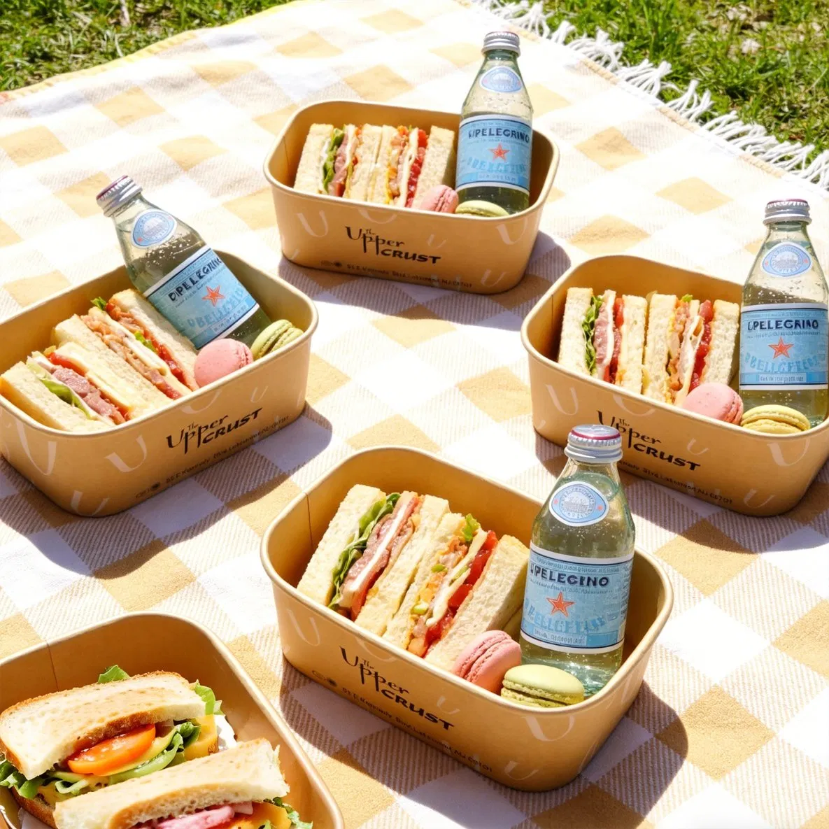 Customized Food Safe Disposable Kraft Paper Salad Bowl for Healthy Food Packaging