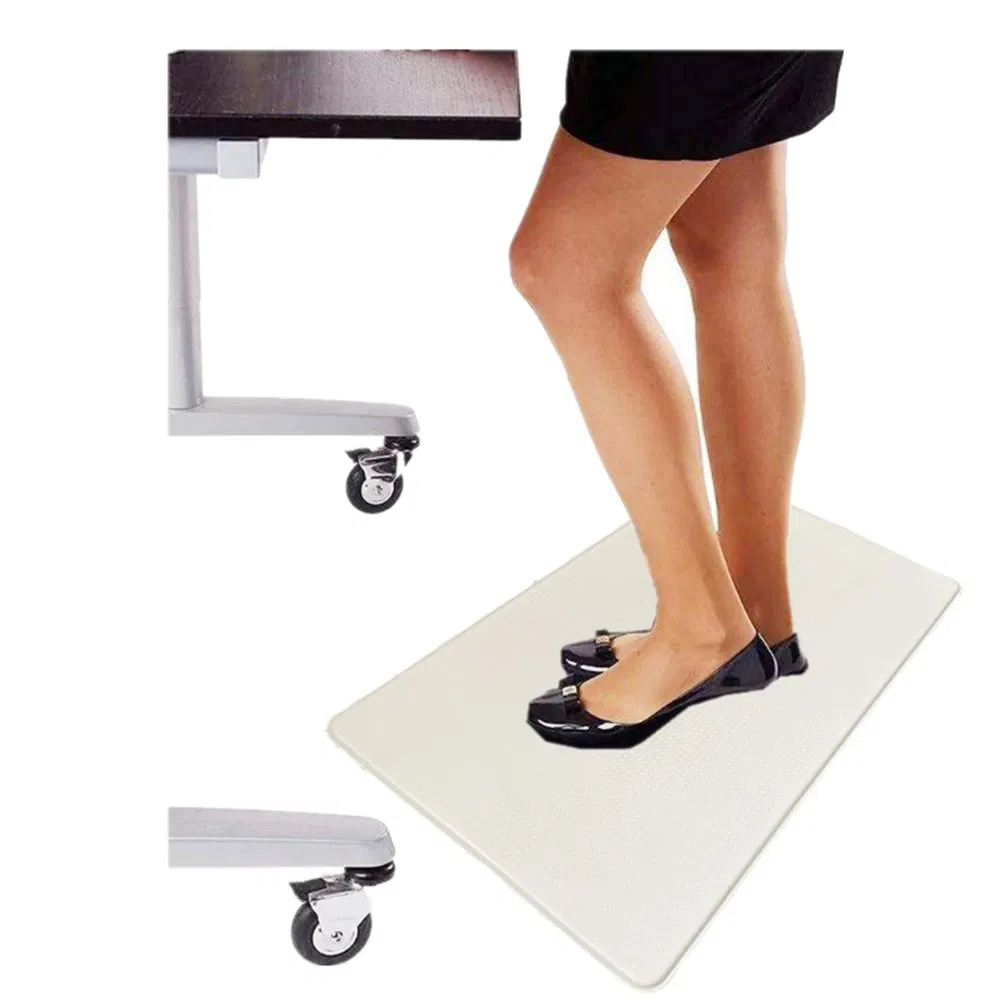 High Quality Washable PVC Leather Bath Mat Comfort Non Slip Solid Color Anti Fatigue Kitchen Mat