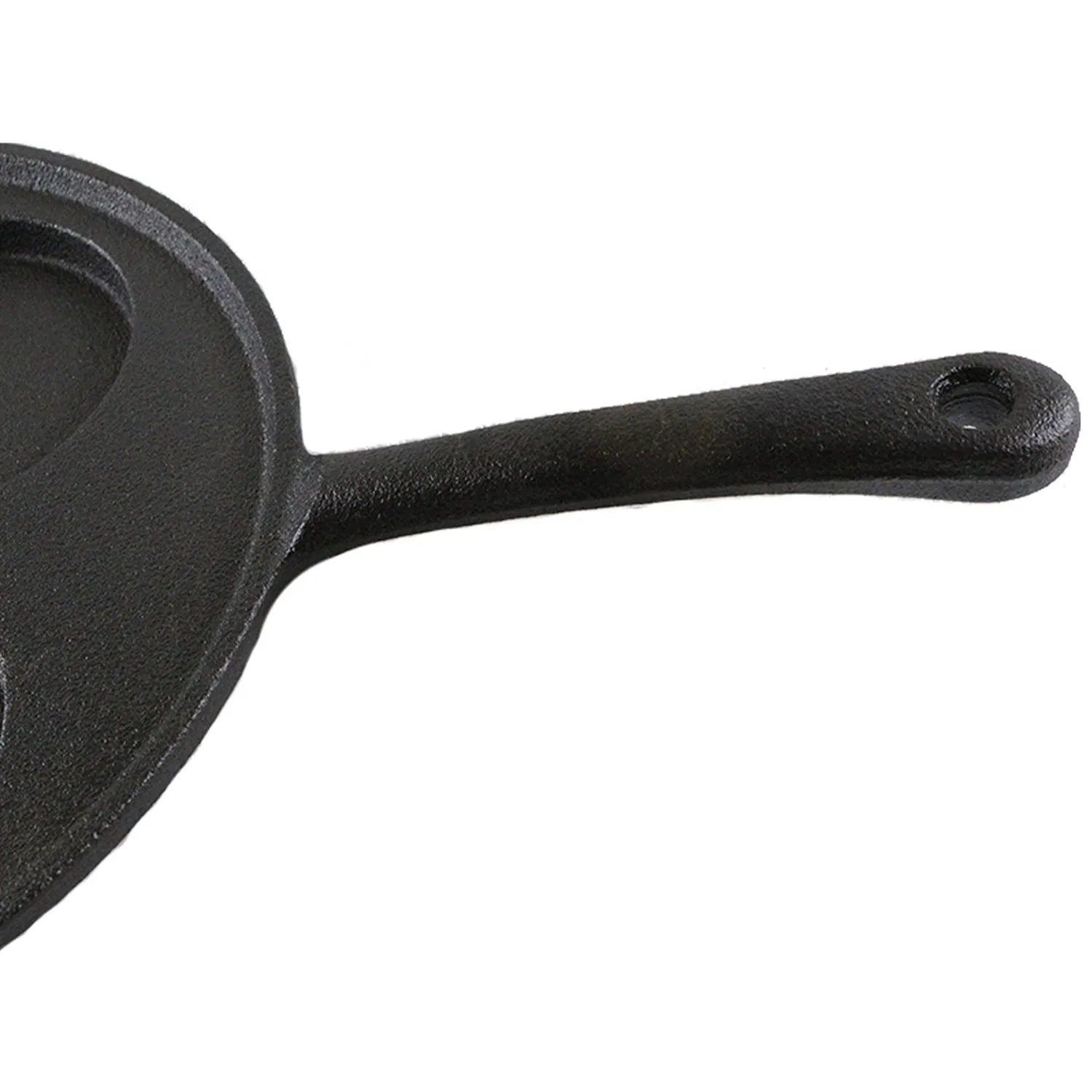 Pre-Seasoned Cast Iron 3-Cavity Frying Pan Dual Handles Ideal for Simultaneous Egg Pancake Frying