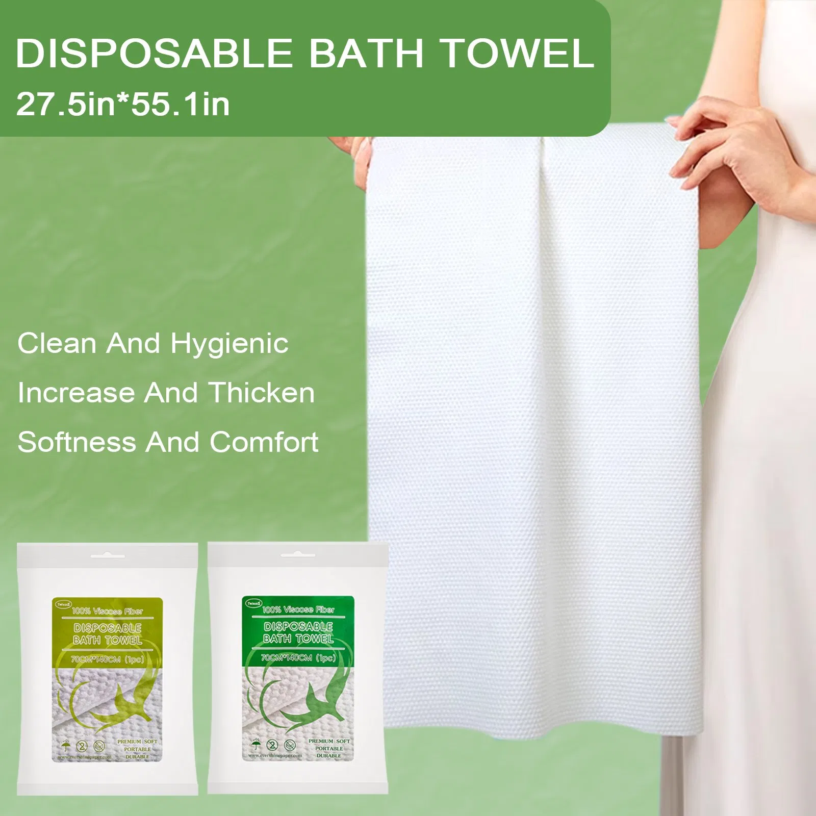 Portable Disposable Cleaning Multifunctional Body Hair/ Face/Body Bath Dry Towel for Beauty Salon/SPA/ Beach/Sauna/Travel/ Gym