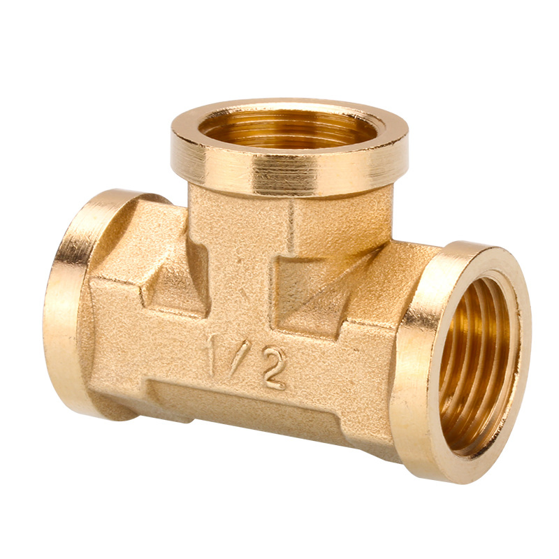 Brass Standard Fitting Tube Connector Tee Adapter