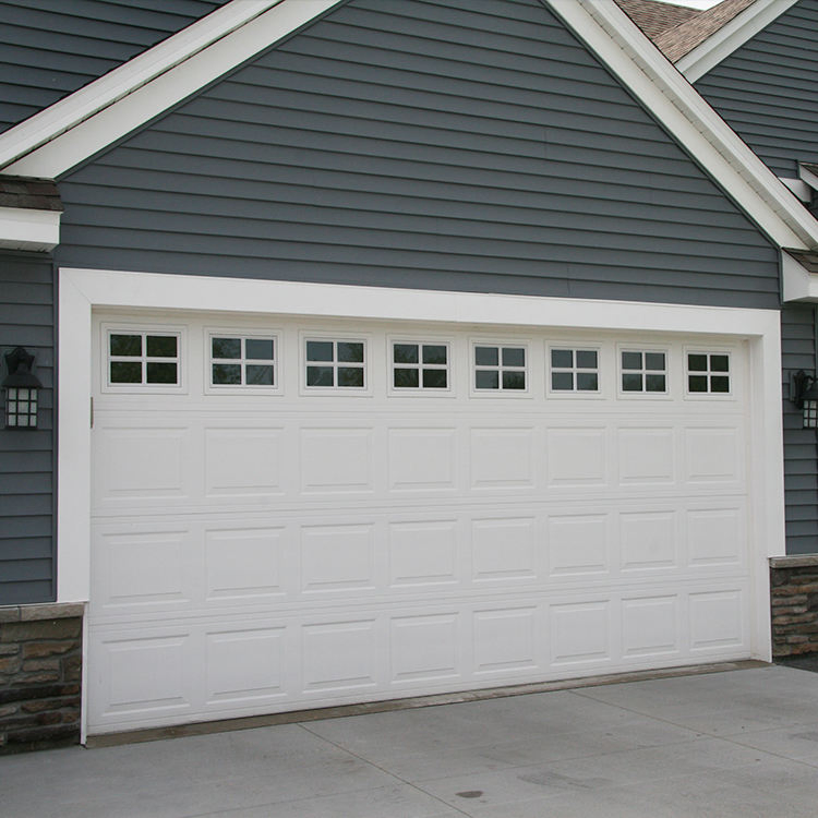 Exterior White Design Automatic Steel Plate Overhead Insulated Sectional Garage Door
