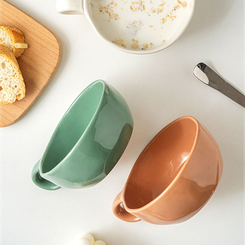 Creative Ceramic Noodle Soup Bowl Large Capacity Serving Bowls for Household