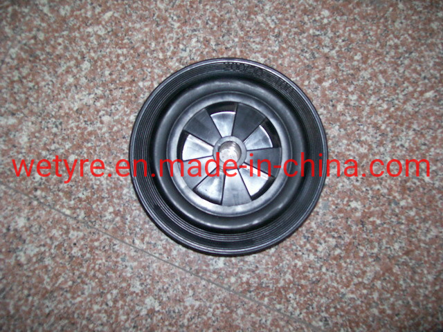 Plastic Rim Rubber Powder Inflatless High Load Capacity Soild Rubber Wheel (200X50mm)