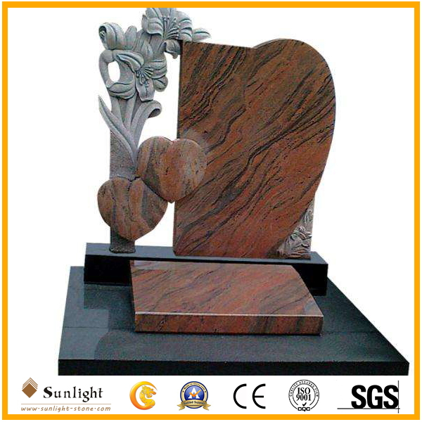 Muslim Tombstone China Factory G664/Shanxi Black/G603/Aurora/G654/Multicolor Red Granite/Marble Stone European Style Angel Heart Gravestone/Headstone/Monument