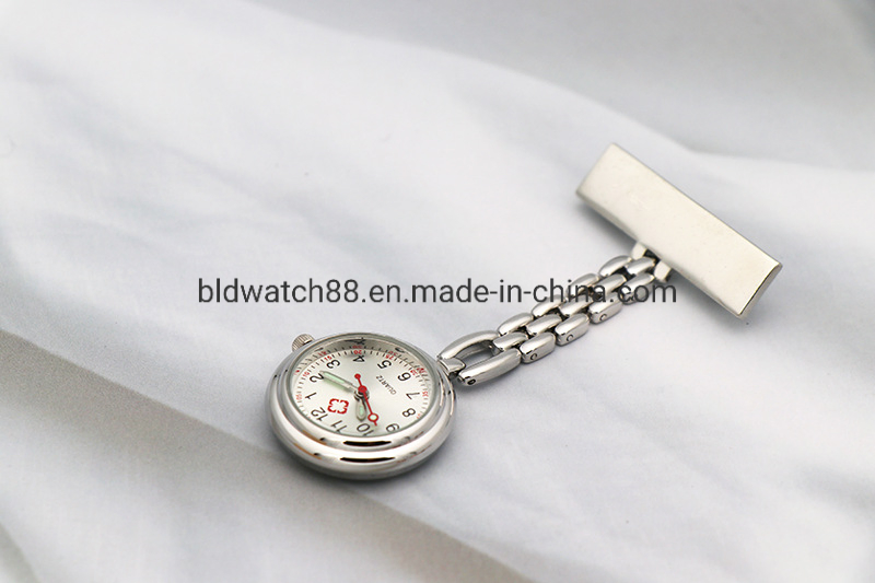 OEM Metal Pocket Fob Pin Breast Clip Stainless Brooch Nursing Quartz Watch for Hospital