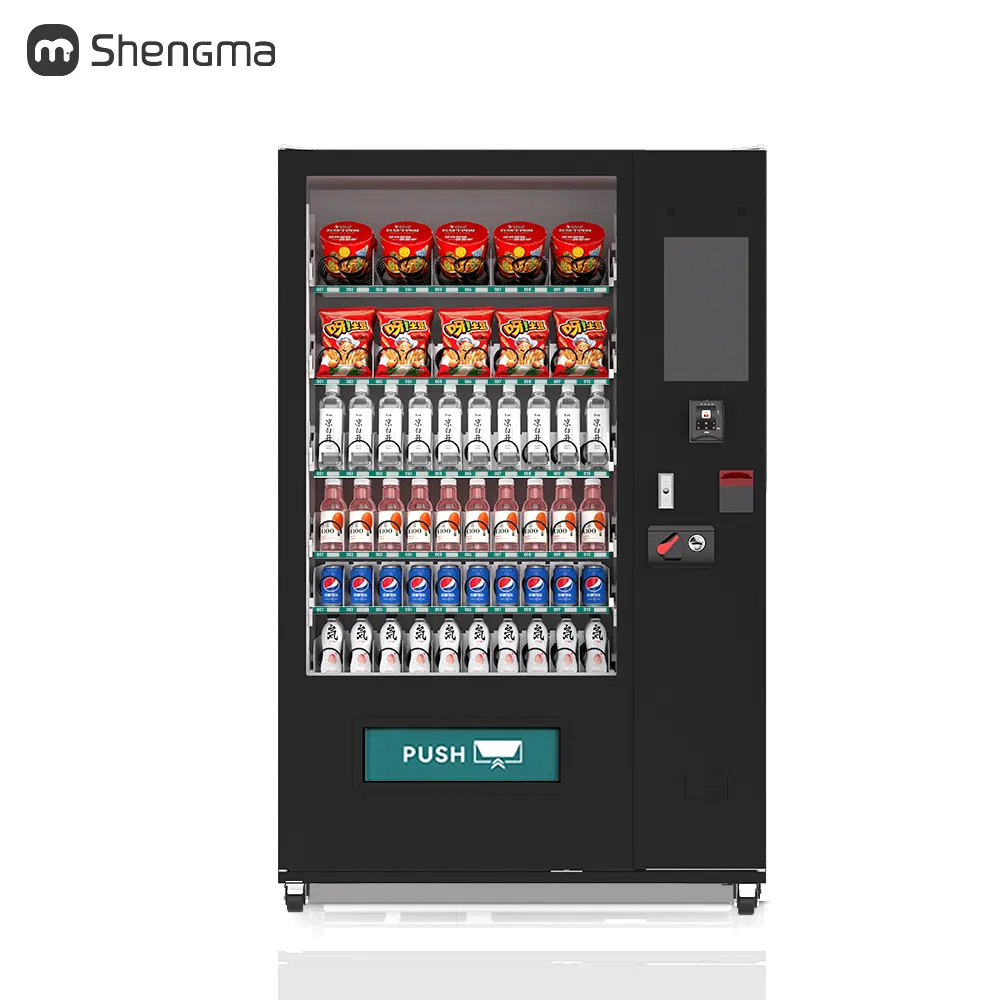 Long-Lasting Vending Machine for Soda Cola Energy Drinks Supports Credit Cards Sale