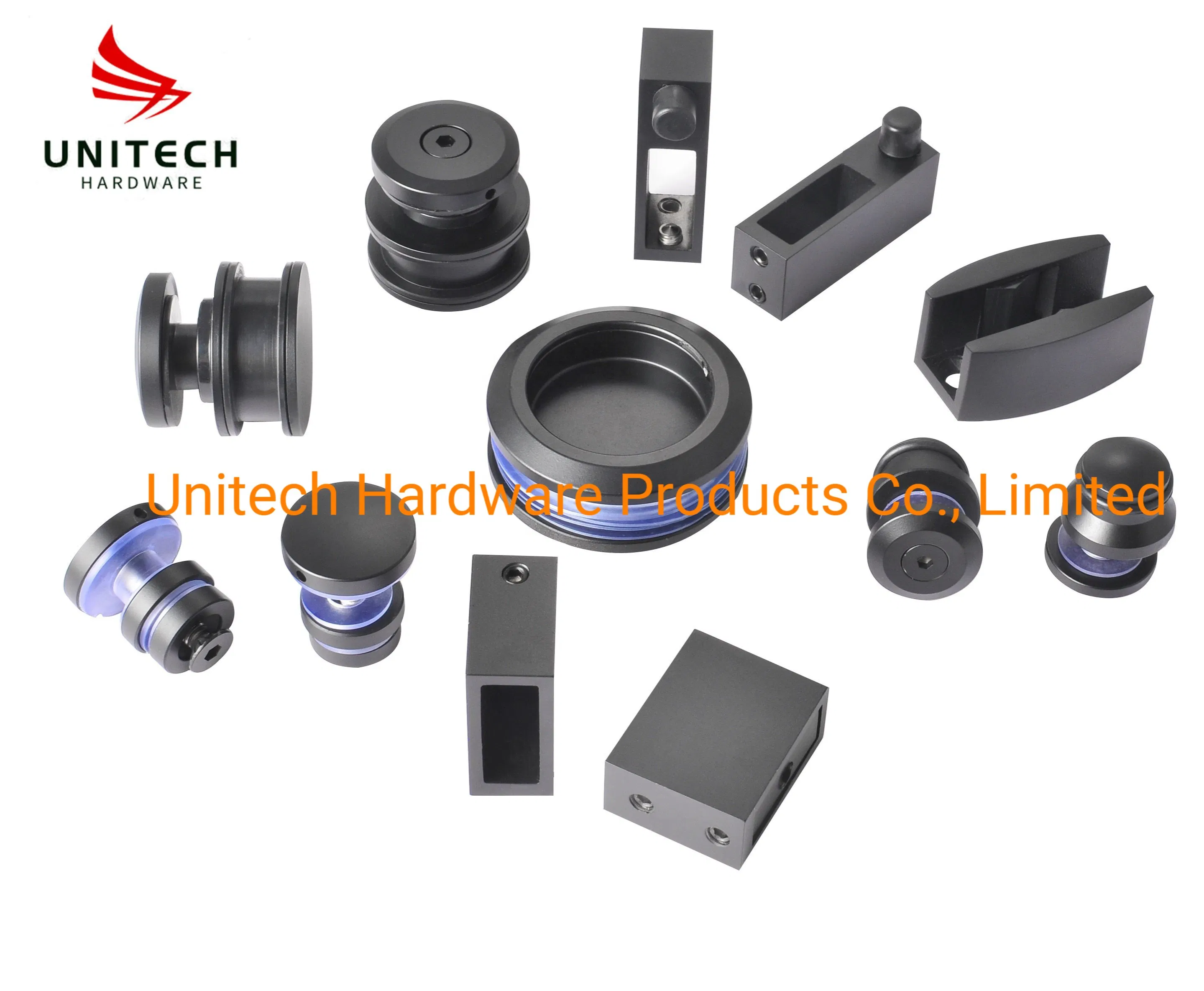 Stainless Steel 304 Frameless Bathroom Sliding Door Roller Wheel Glass Fitting System