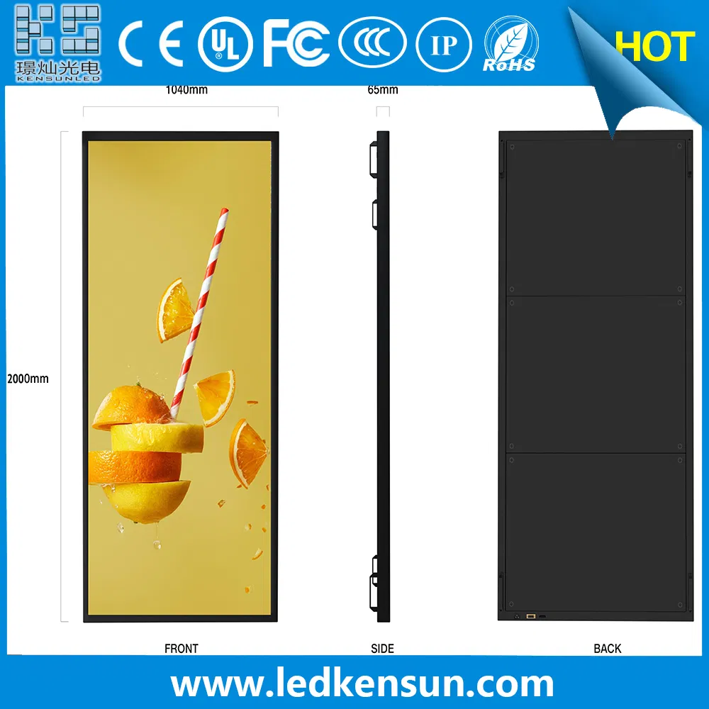 Retail Commercial Video Advertising LED Screen 1m*2m P2.5 Indoor High Brightness Window Retail Shop 3D Advertising LED Screen