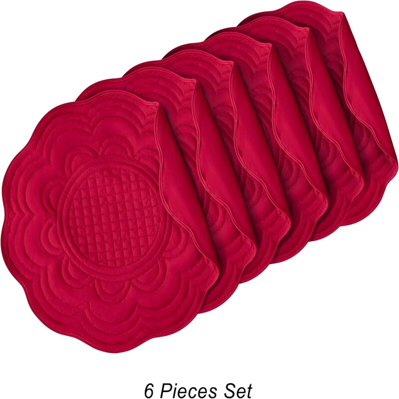 Brighthomey Microfiber Placemat Machine Washable Durable Linen Table Mats Heat Resistant