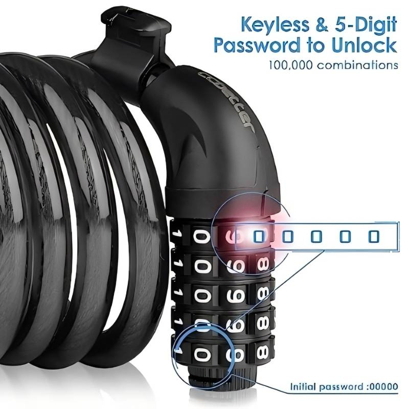 Universal Protective Bike Locking Steel Cable Chain Anti-Theft Lock