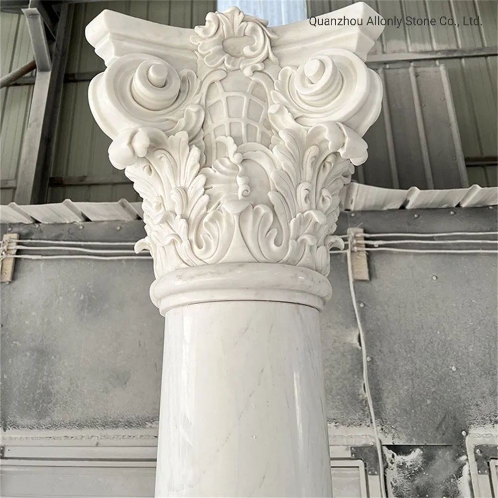 Decorative Church Pulpit Designs Round White Marble Column Roman Pillar