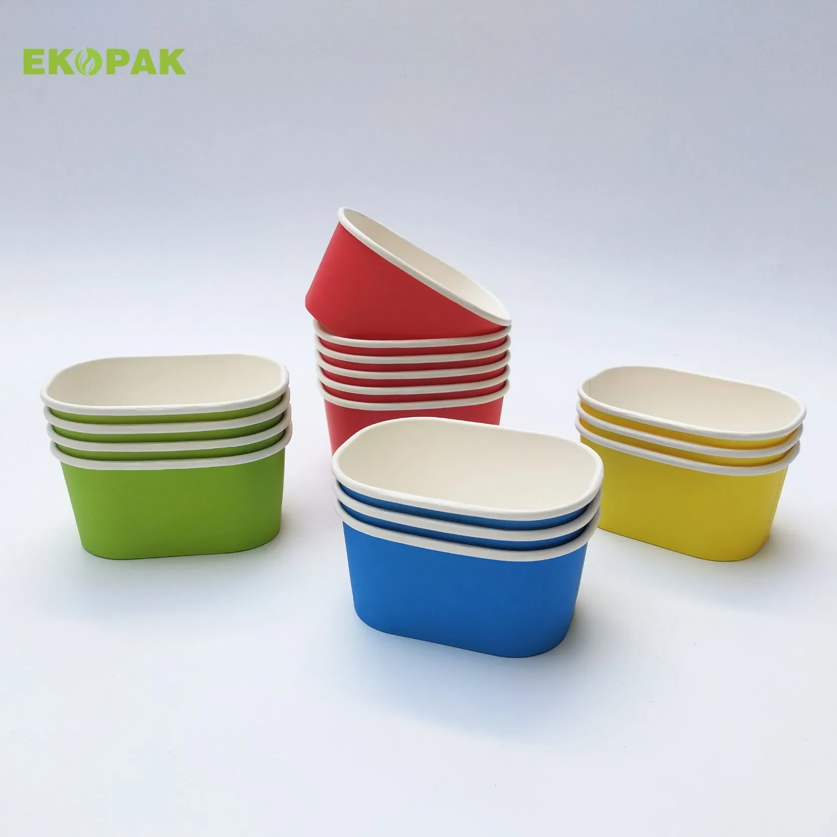 Custom Logo Disposable Ice Cream Frozen Yogurt Paper Cup
