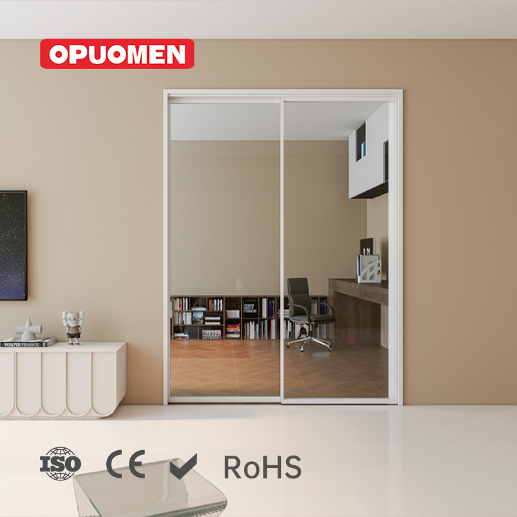 Customized Aluminum Frame, Extremely Narrow Frame, Tempered Glass Hanging Sliding Door