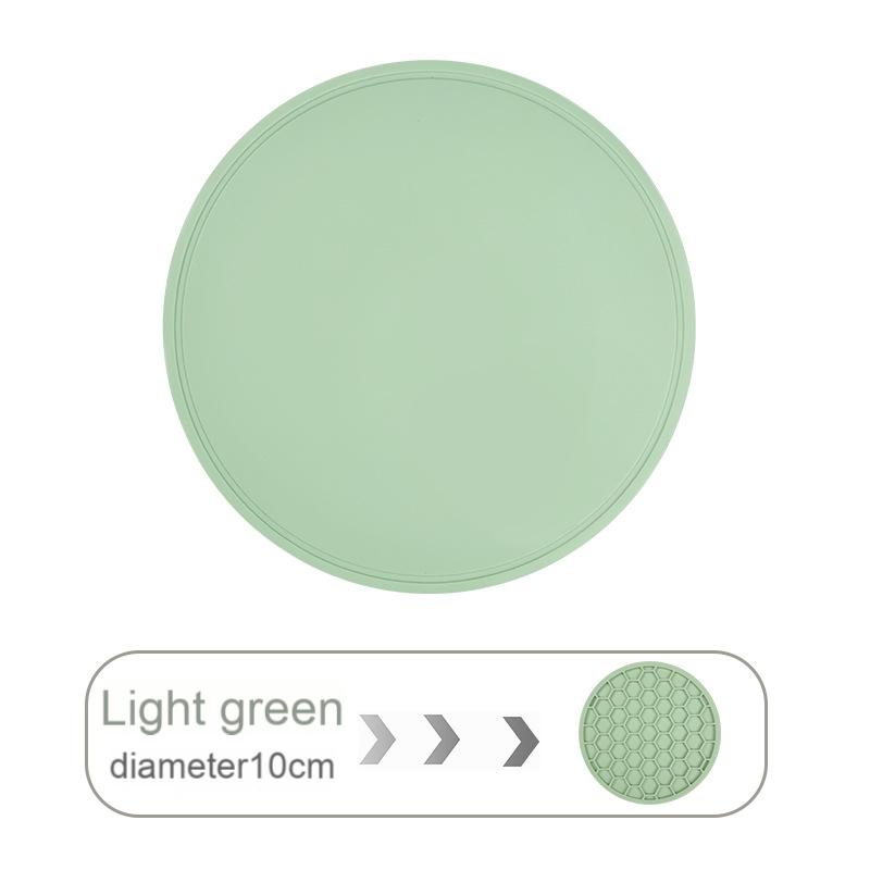 Green Nordic Style Household Kitchen Silicone Round Heat Insulation Pad, High Temperature Resistant, Wholesale, Thick Version, Coaster Pad