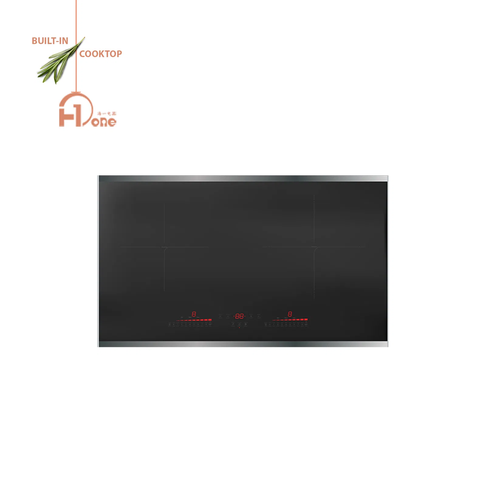 Double Induction Cooker with Touch Controls Black Hard Wired