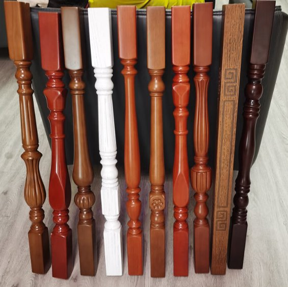 Modern Minimalist Style Solid Wood Stair Handrail Railing Guardrail Column