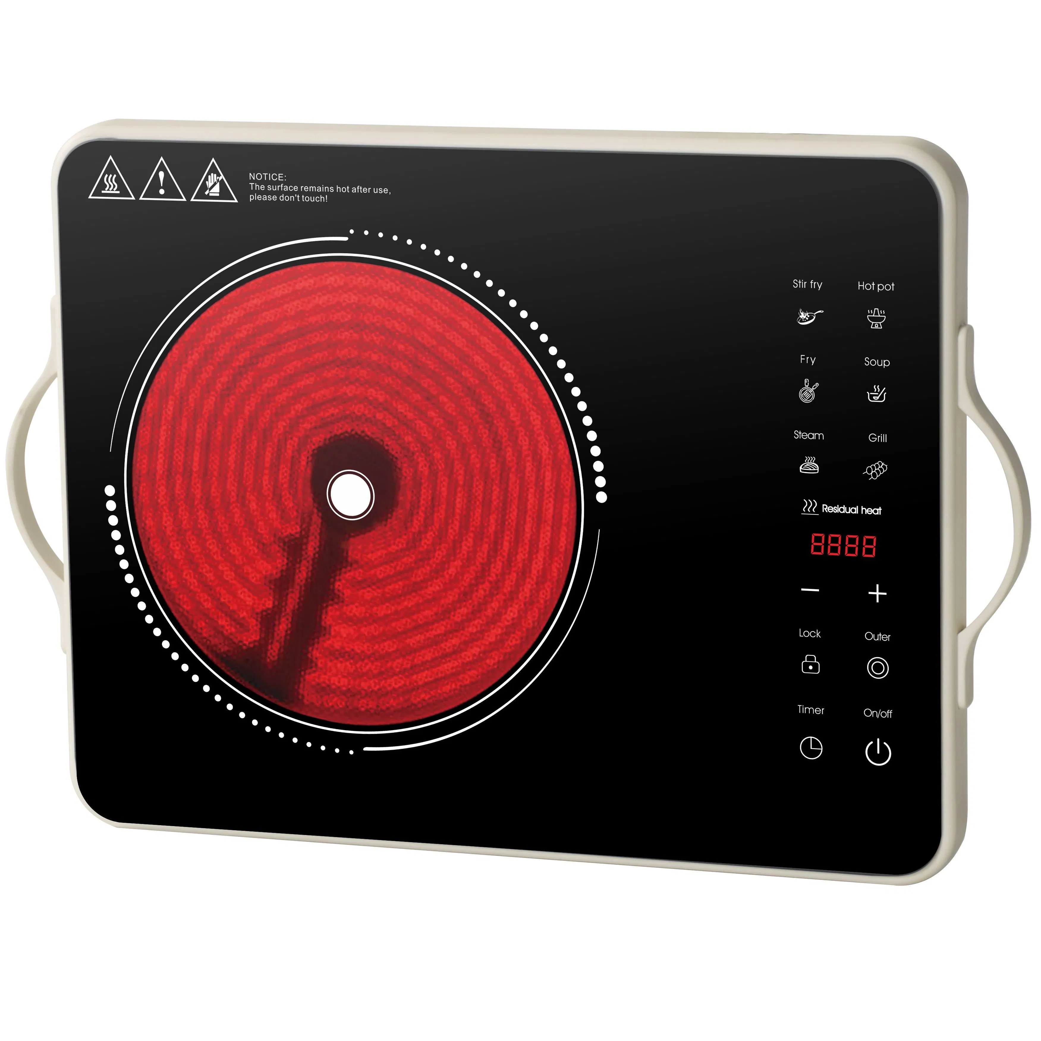 High-Power 2200W Ceramic Hot Plate Cooker with Comfortable Grip Infrared Cooker