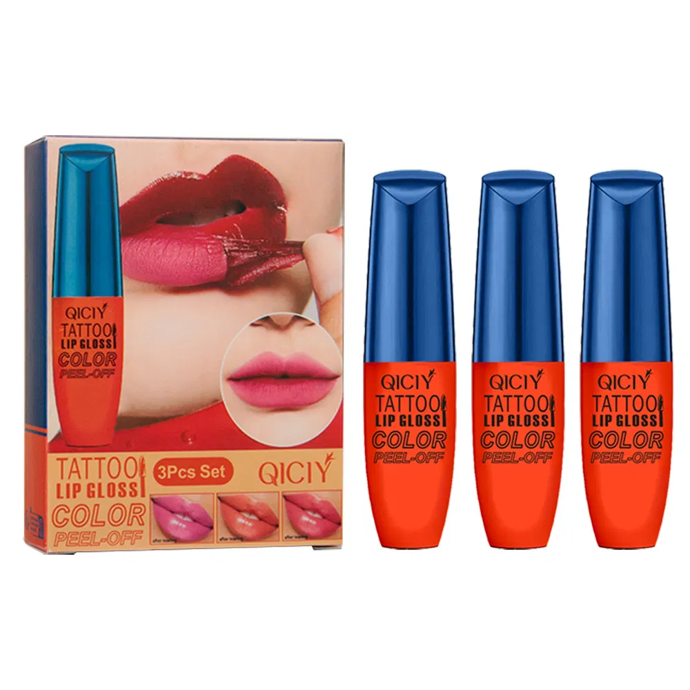 3 Color Tear Lip Makeup Peel off Magic Lipgloss Set