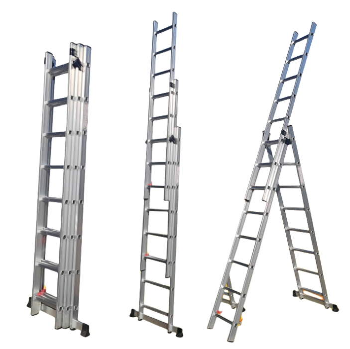 3-Section Aluminum Telescopic Straight Ladder