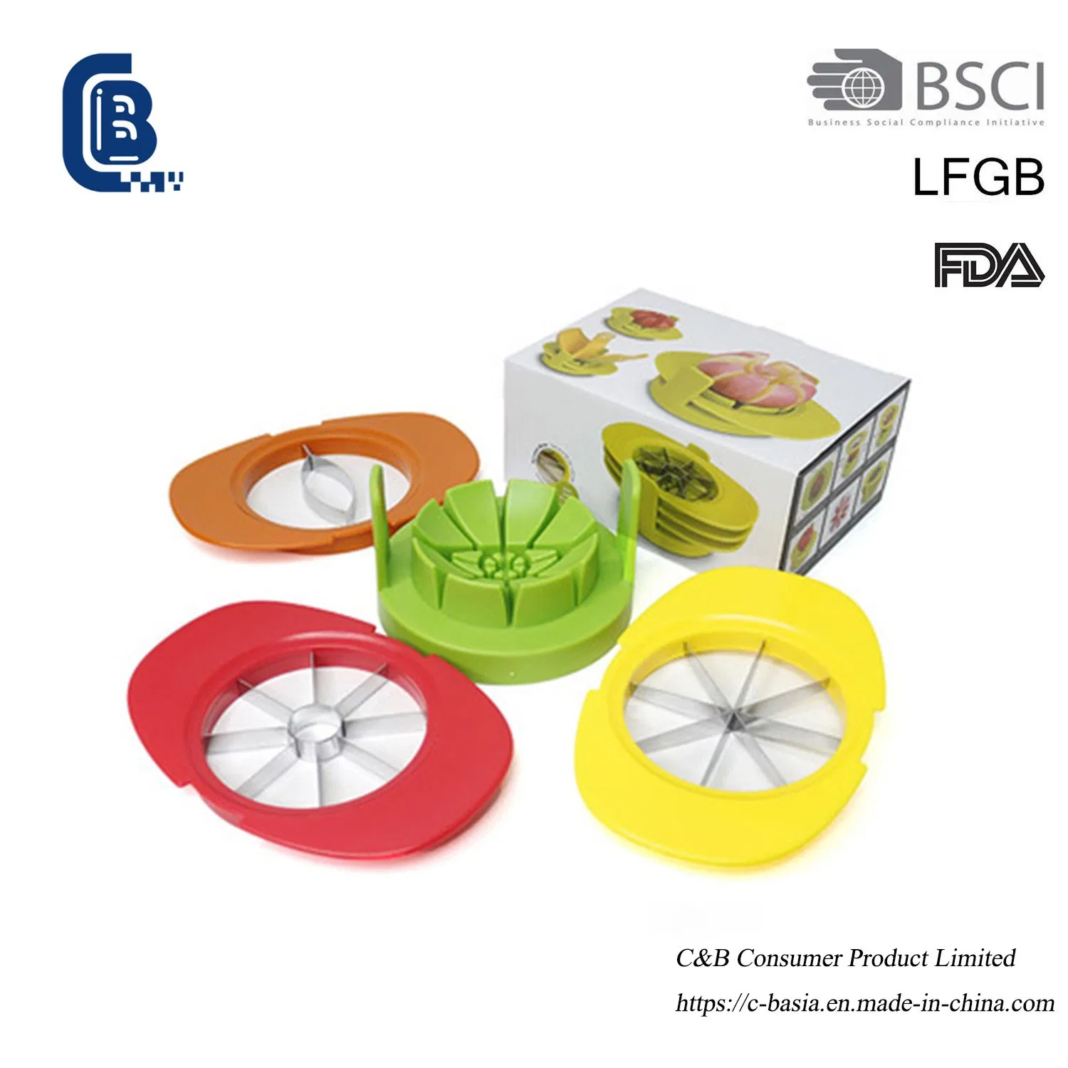 Manual Fruit & Vegetable Cutter - Stainless Steel Apple Slicer/Corer, Kitchenware