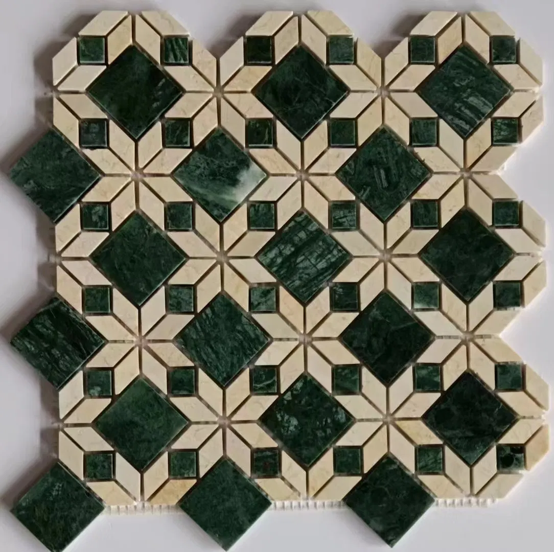 Мозаичная плитка из мрамора для бассейна Green Mosaic Blue