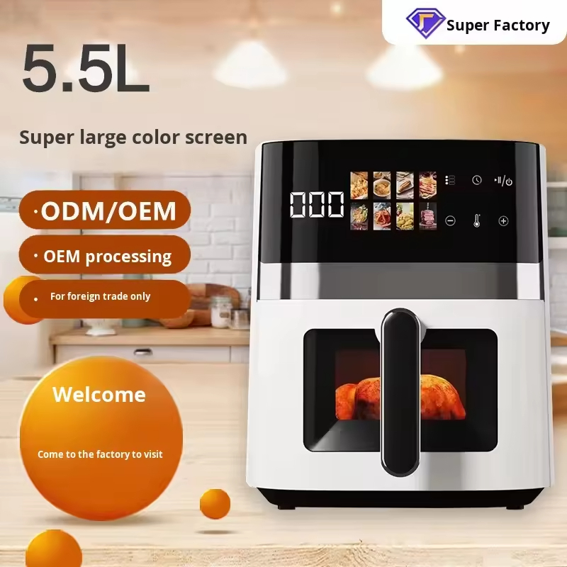 Multifunctional Visual Smart Touch Screen Custom Oil Free Electric Deep Fryer Hot Air Fryer Oven