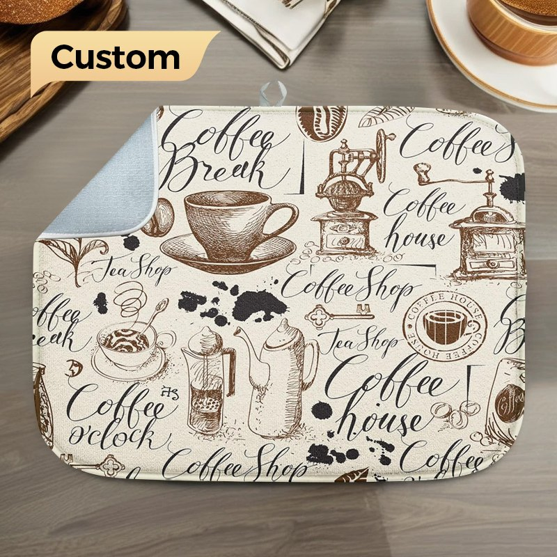 Кухонный коврик для сушки посуды, антискользящий, быстросохнущий