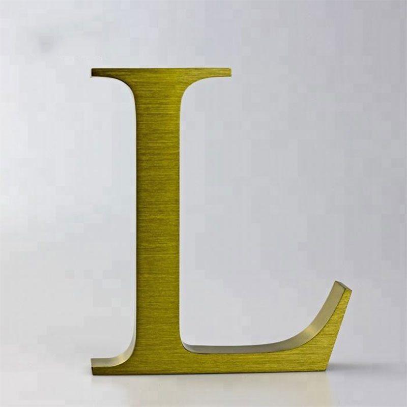 Stainless Steel Fabricated Letter Brass Plating Channel Letters