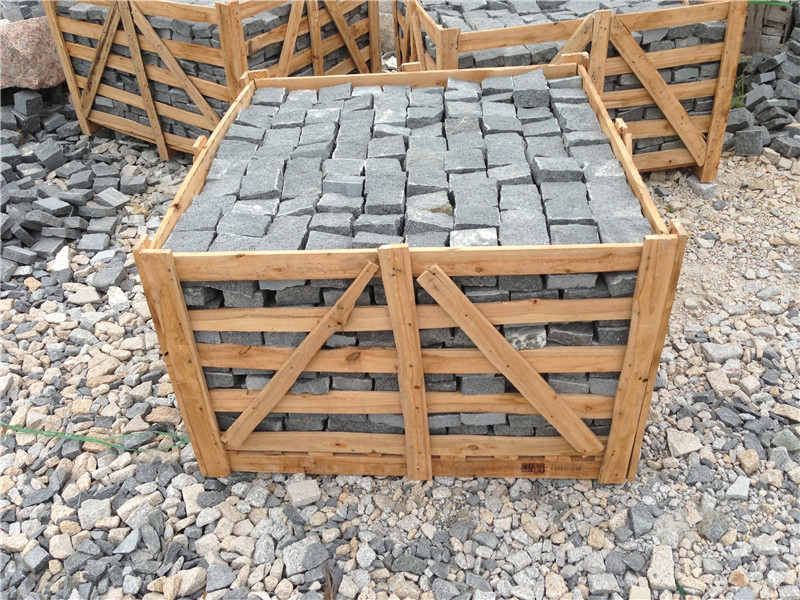 Pavement Stone G654 Cobble Stone on Mesh Granite Flamed Driveway