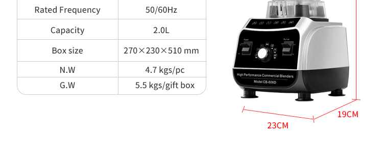 BPA Free Digital Certified Strong Power Commercial Smoothie Making Coffee Blender